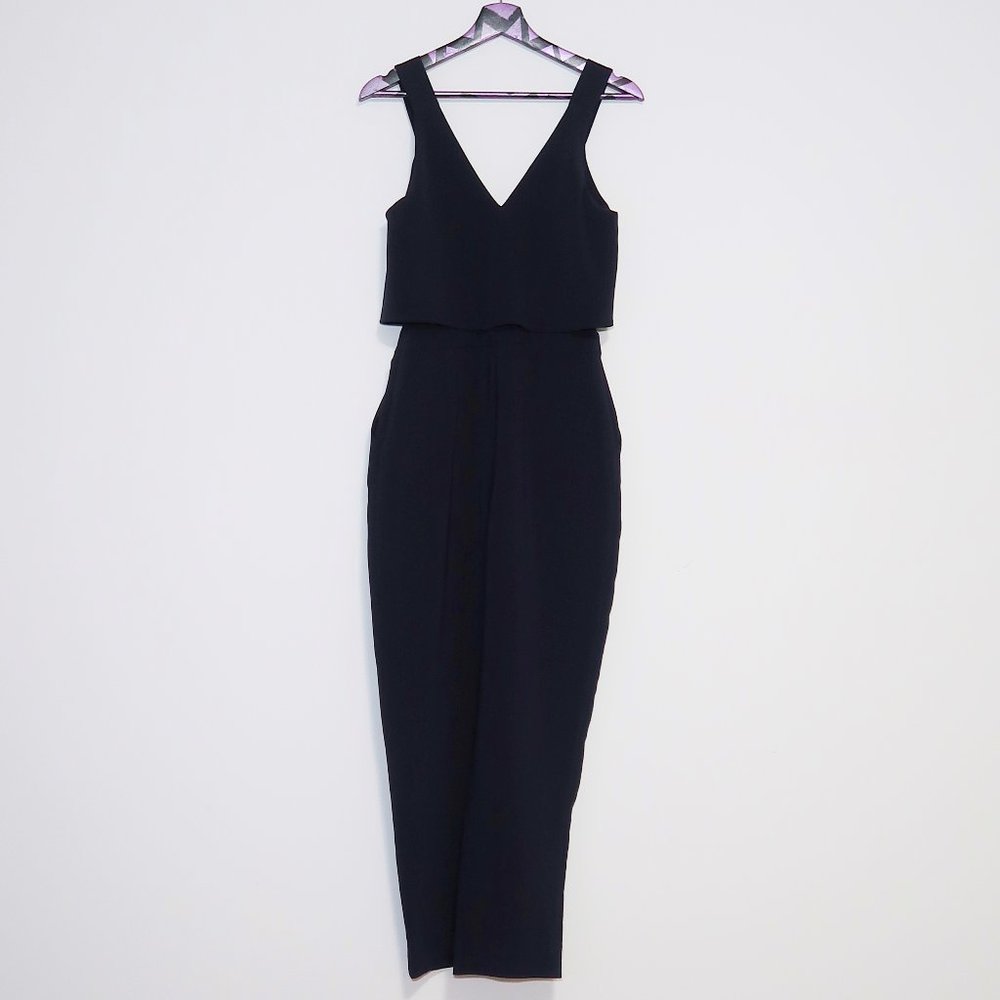 Zara Midnight Navy Layered Jumpsuit M